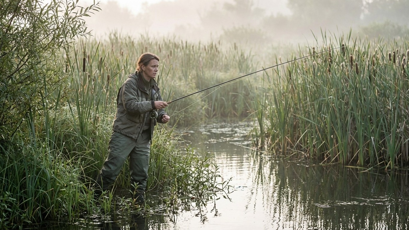 Ce coin du plan d'eau où personne n'ose lancer sa ligne est pourtant le seul qui pêche vraiment en avril