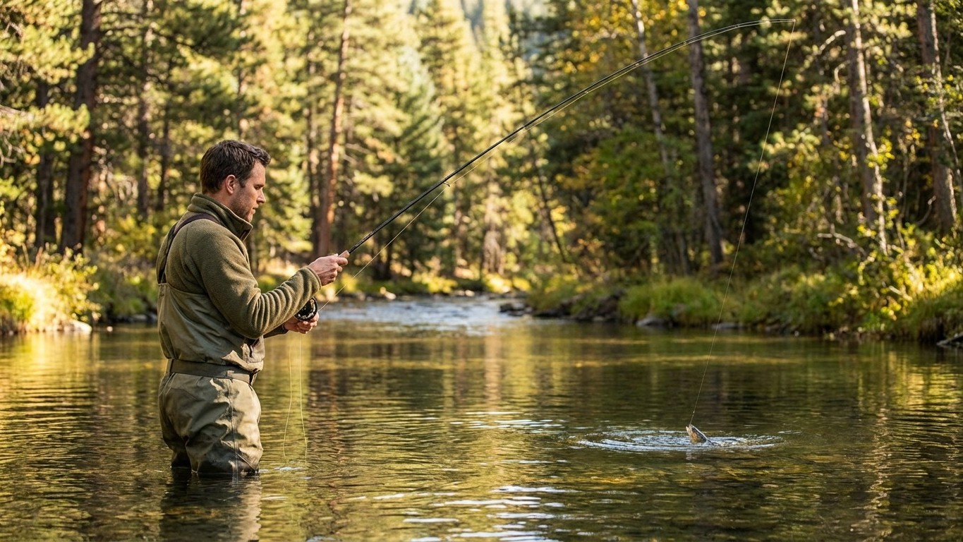 Ce pêcheur a retiré le moulinet de sa canne et depuis, il prend plus de truites que tous ses voisins de berge