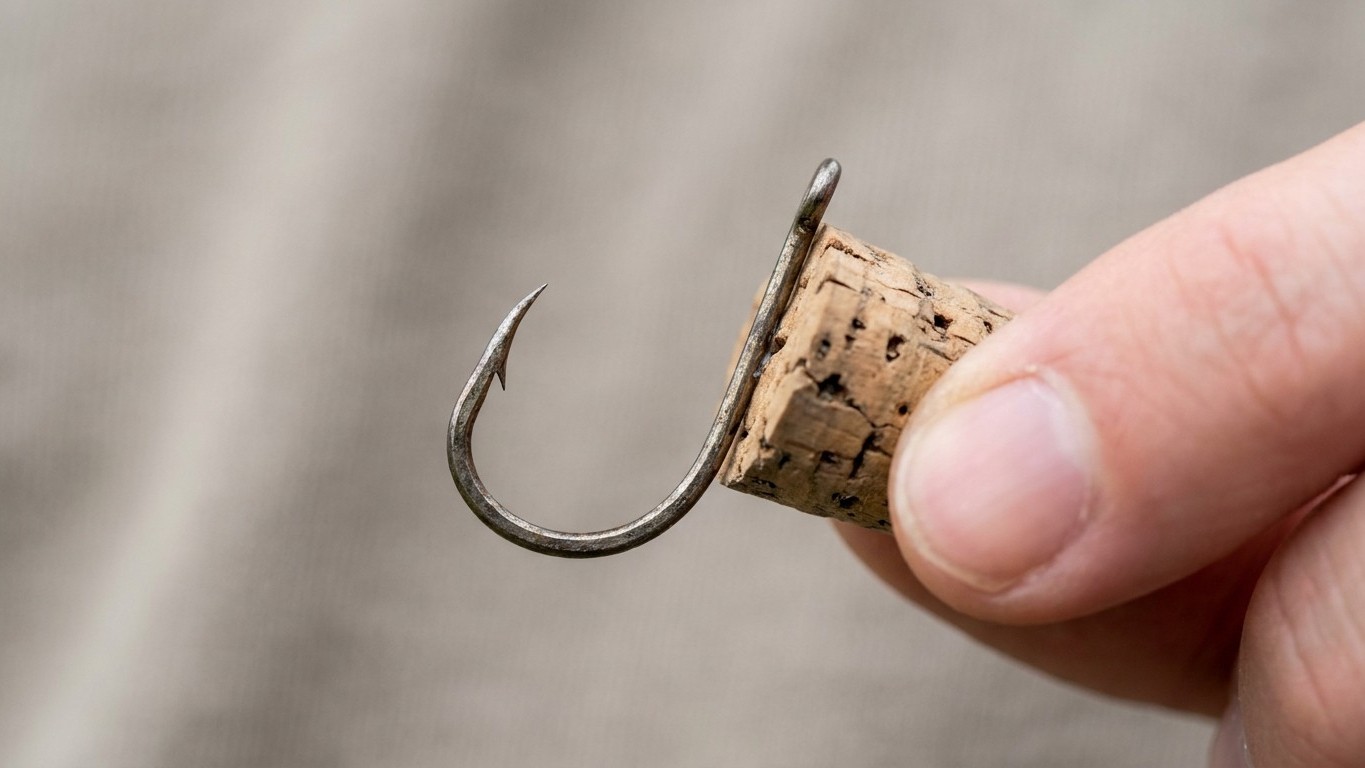 Si vous piquez vos hameçons dans un bouchon de liège, regardez la pointe : elle est déjà fichue
