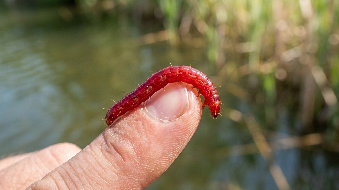 Je laissais mes vers de vase dans la voiture le temps de monter la canne : en ouvrant la boîte au bord de l'eau, j'ai comp...