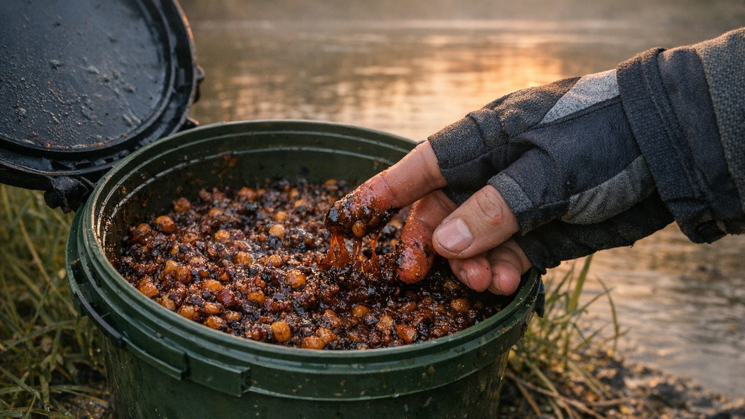 Je préparais mon amorce la veille pour gagner du temps le matin : en ouvrant le sac au bord de l'eau, j'ai compris pourquo...