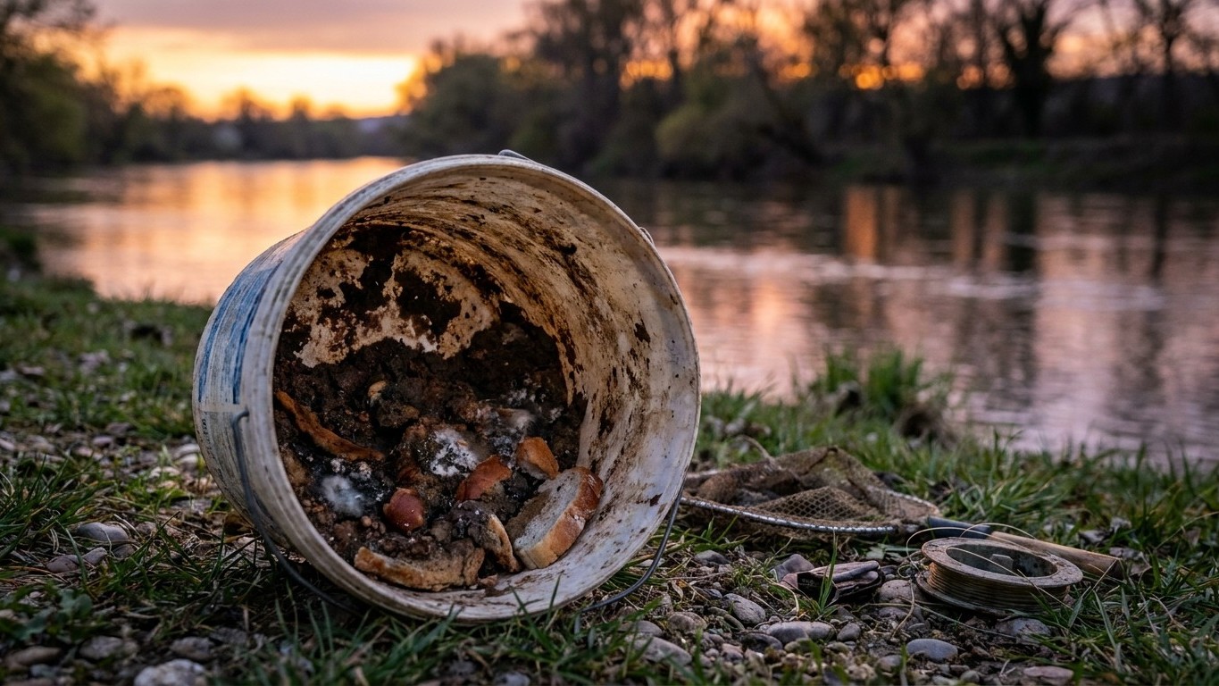 J'ai préparé mon amorce la veille et laissé le seau dans le coffre juste pour gagner du temps : au bord de l'eau, j'ai com...