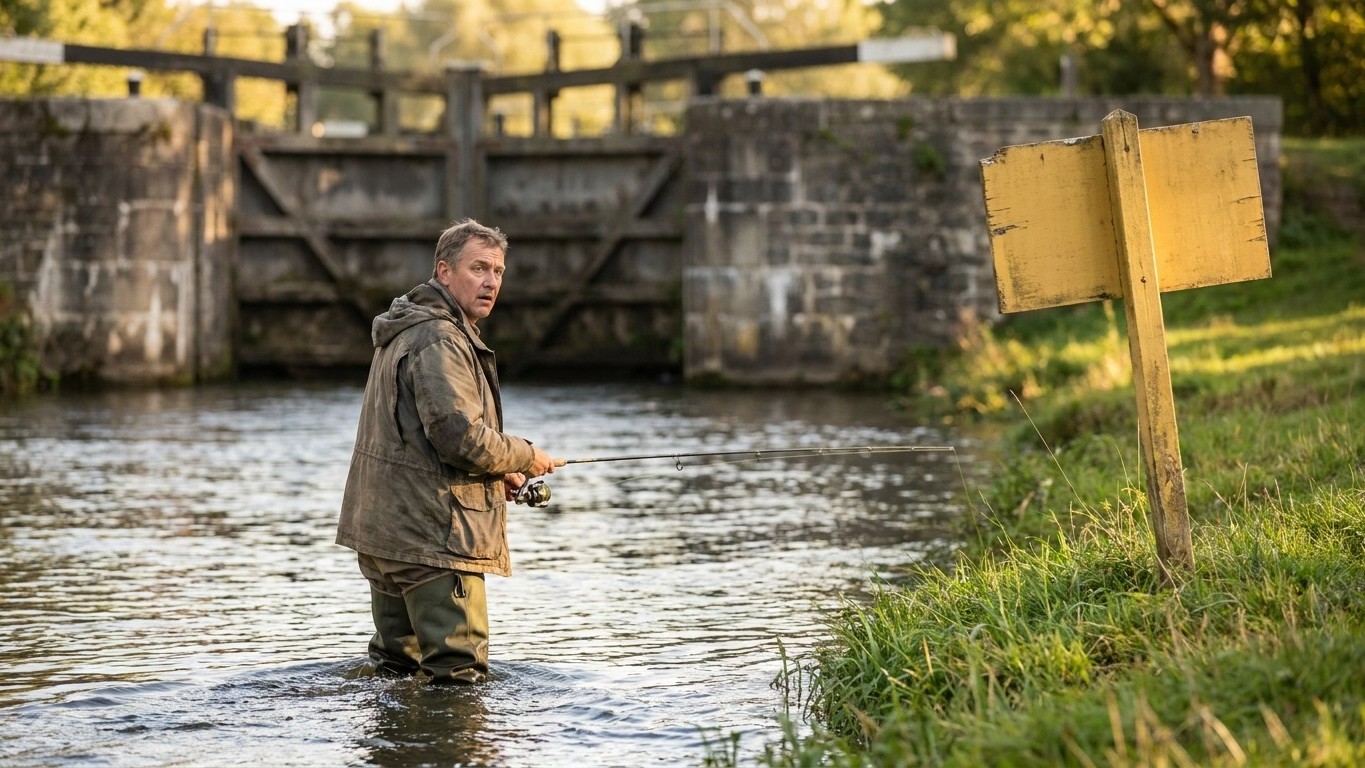 Je pêchais chaque été juste en dessous de l'écluse, là où ça mord le mieux : un garde-pêche m'a montré que je m'installais...