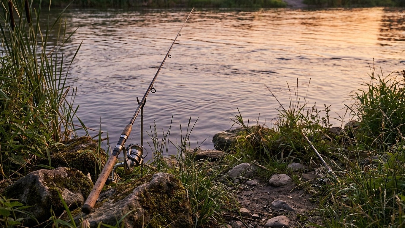 J’ai posé une deuxième canne au bord de la rivière juste pour doubler mes chances : le garde-pêche est arrivé avant la pre...